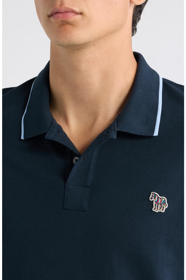 Zebra Logo Organic Cotton Polo, Alternate, color, VERY DARK NAVY