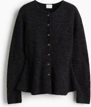 H&M Rib-knit Peplum Cardigan