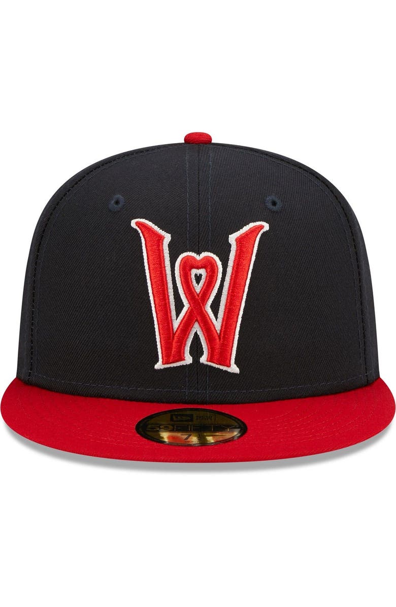 New Era Men's New Era Navy Worcester Red Sox Authentic Collection Team Alternate 59FIFTY Fitted Hat, Alternate, color, 