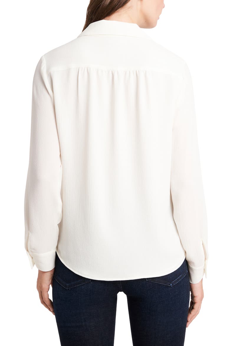 Notch Collar Faux Wrap Blouse, Alternate, color, SOFT ECRU