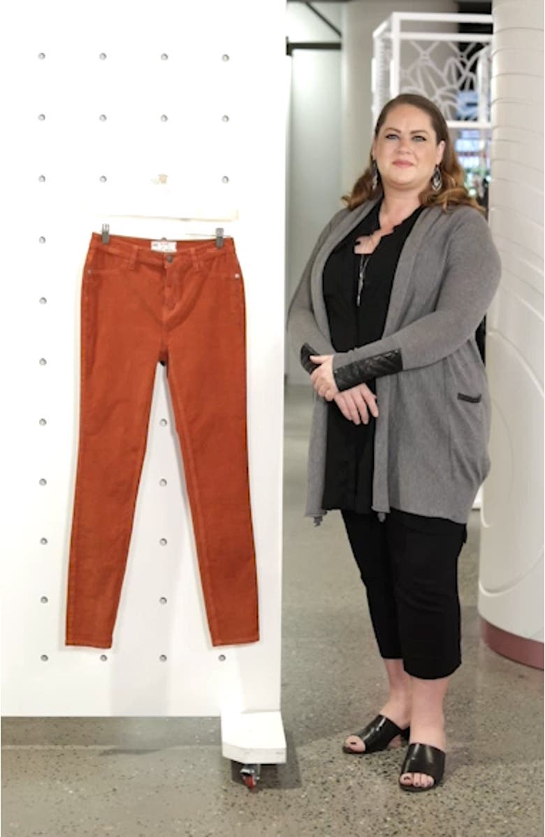 High Waist Skinny Corduroy Pants, sales video thumbnail