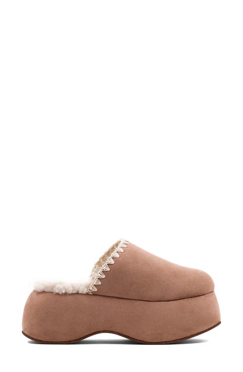 Shushop Larissa Whipstitch Platform Mule In Brown