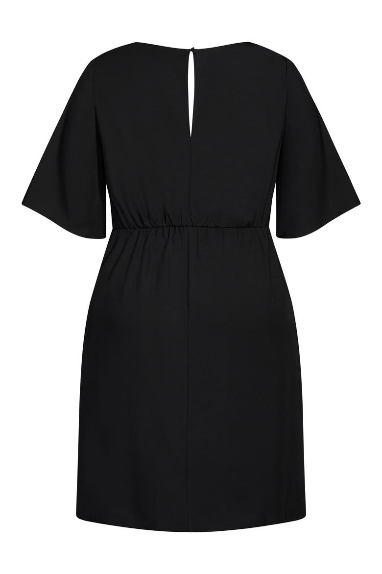 Knot Front Fit & Flare Dress, Alternate, color, BLACK