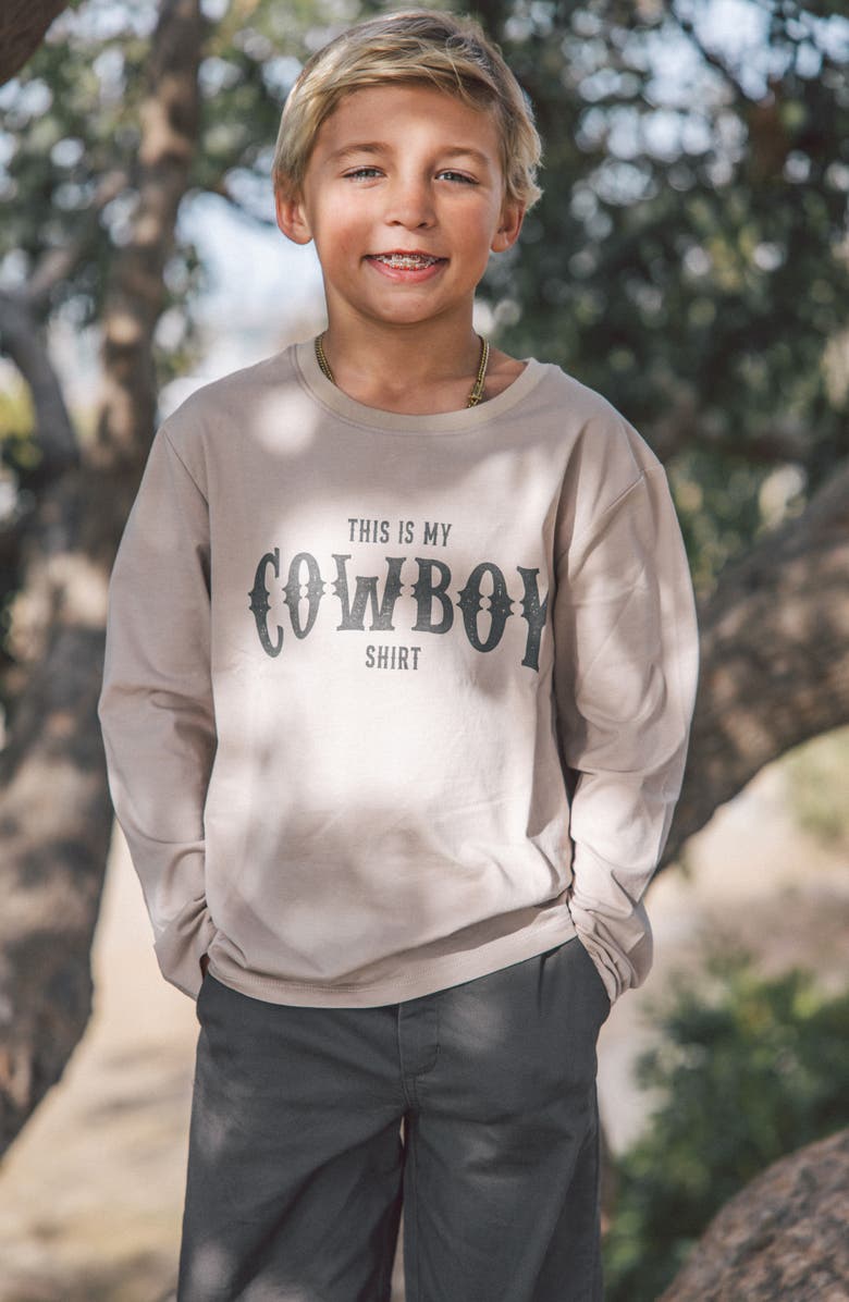 Feather 4 Arrow Kids' Cowboy Long Sleeve Graphic T-Shirt, Alternate, color,