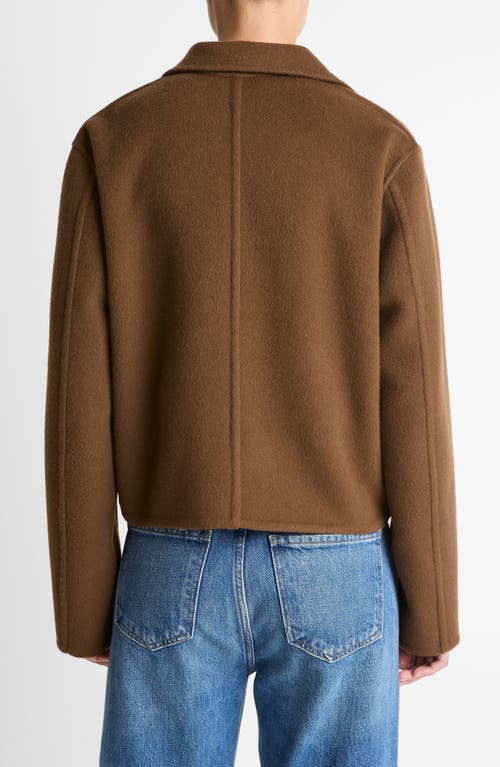 Vince Wool Blend Short Jacket In Brown