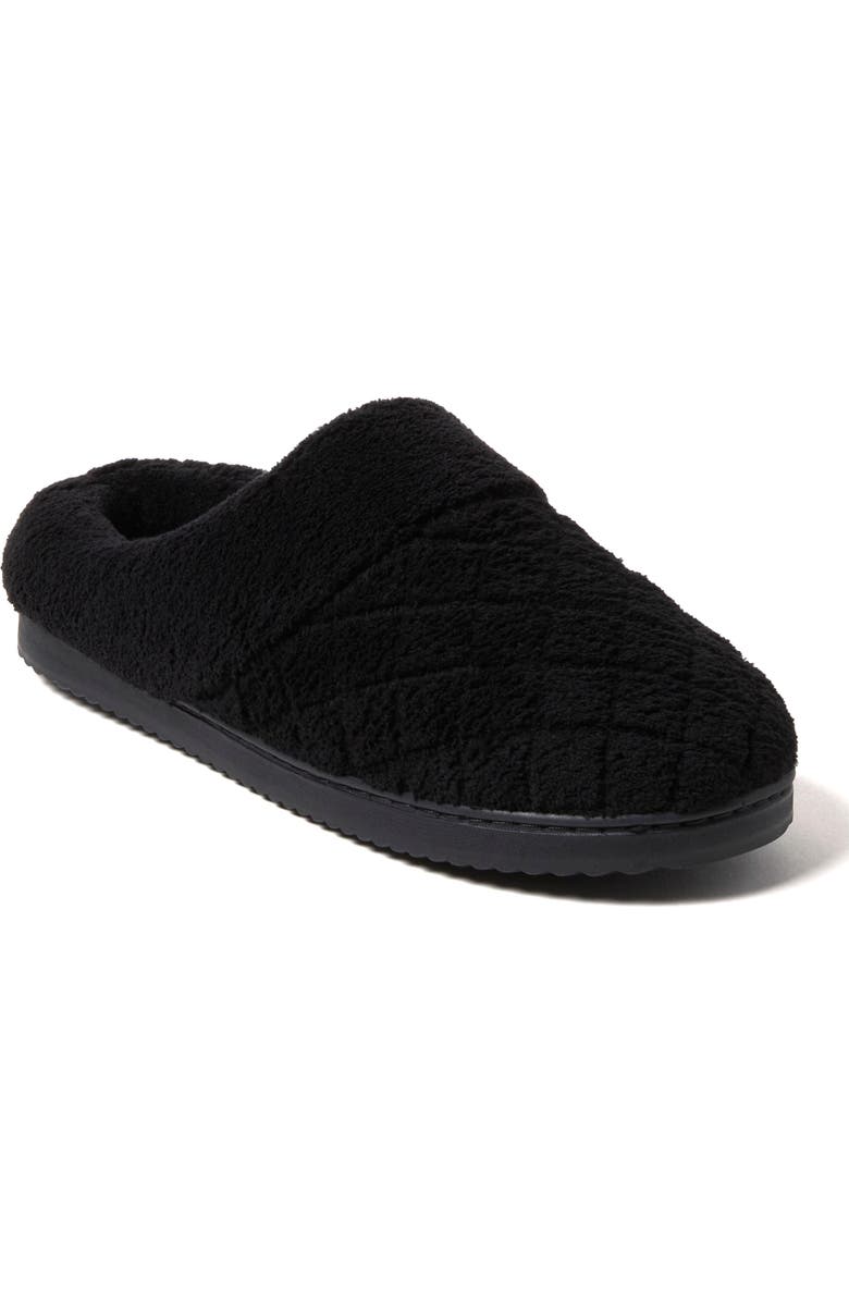 DEARFOAMS Libby Quilted Terry Clog Slipper, Main, color, Black