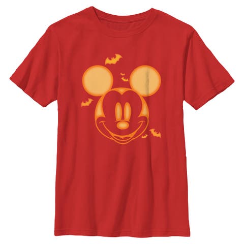 Boy's Disney Mickey Mouse Pumpkin Halloween Face T-shirt