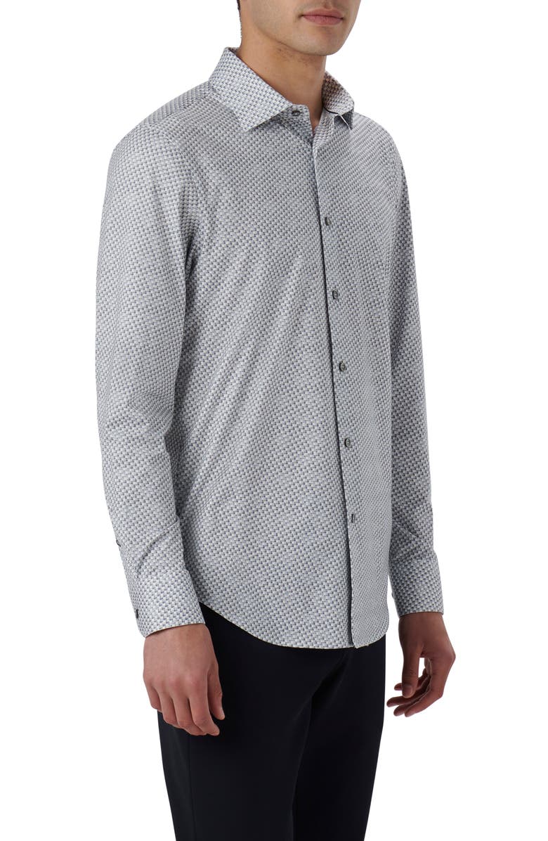 Bugatchi James OoohCotton<sup>®</sup> Mosaic Print Button-Up Shirt, Alternate, color,