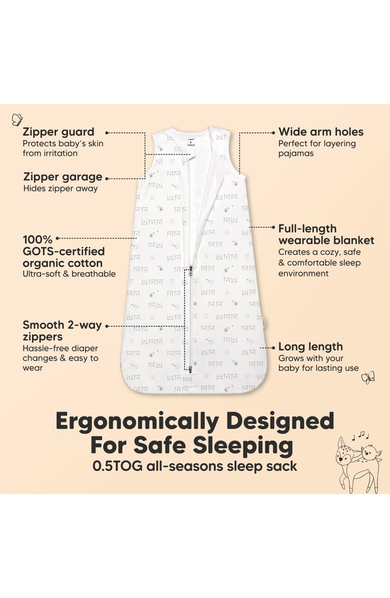 KeaBabies 2-Pack Snooze Sleep Sacks, Alternate, color, Bumble Bear