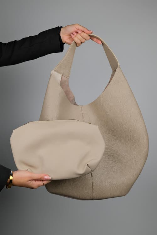 Forever & Always Shoes Puja Leather Shoulder Bag In Neutral