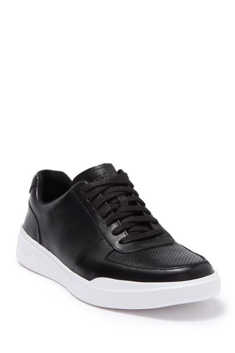 Mens black fashion leather dress sneakers