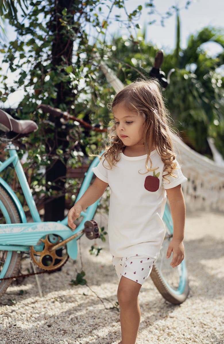 Manière Berry Rib Knit Top & Shorts Set, Alternate, color, 