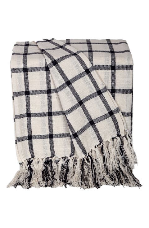 Katja Grid Cotton Throw Blanket