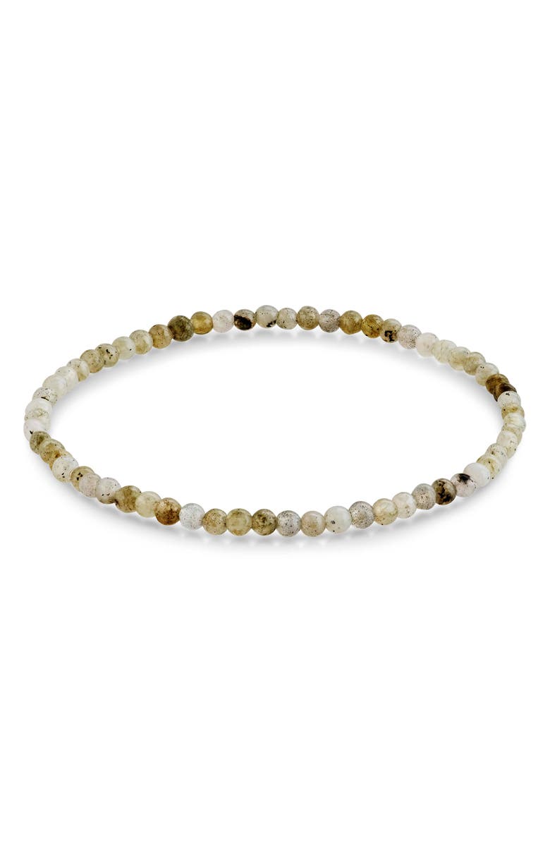 Sterling Forever Labradorite Beaded Stretch Bracelet, Main, color, Labradorite