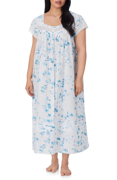 Cap Sleeve Cotton Lawn Ballet Nightgown (Plus)