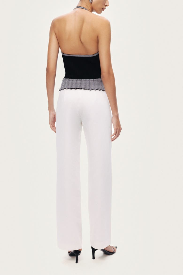 Halter Ribbed Knit Top, Alternate, color, Black