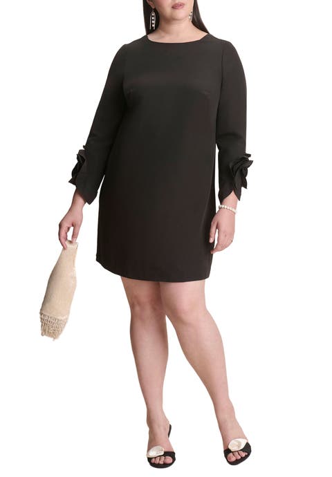 Rosette Sleeve Mini Dress (Plus Available)