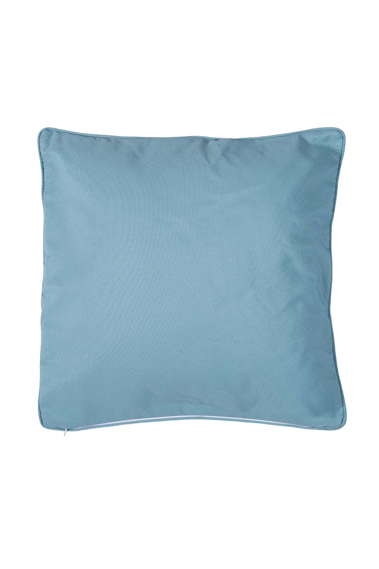 Blue Monstera Coastal Tropical Botanical Embroidered Throw Pillow, 20" x 20", Alternate, color, Blue
