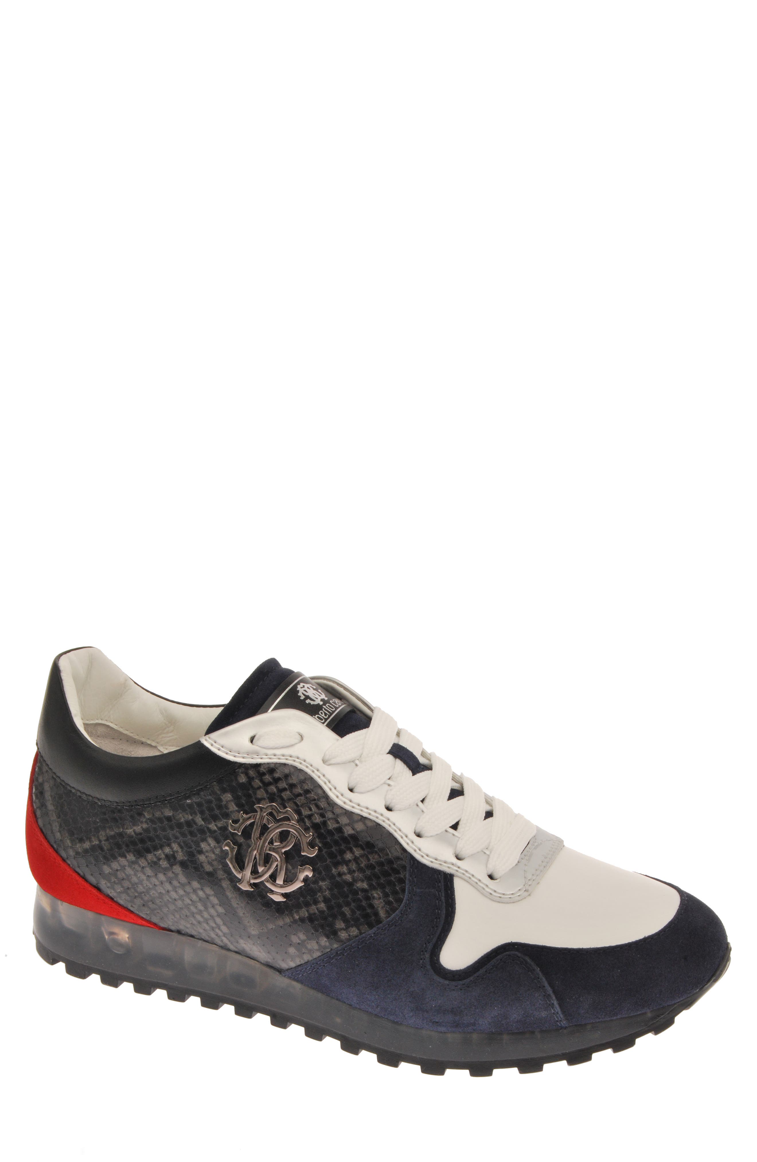 Roberto Cavalli Snake Print Sneaker, Main, color, 