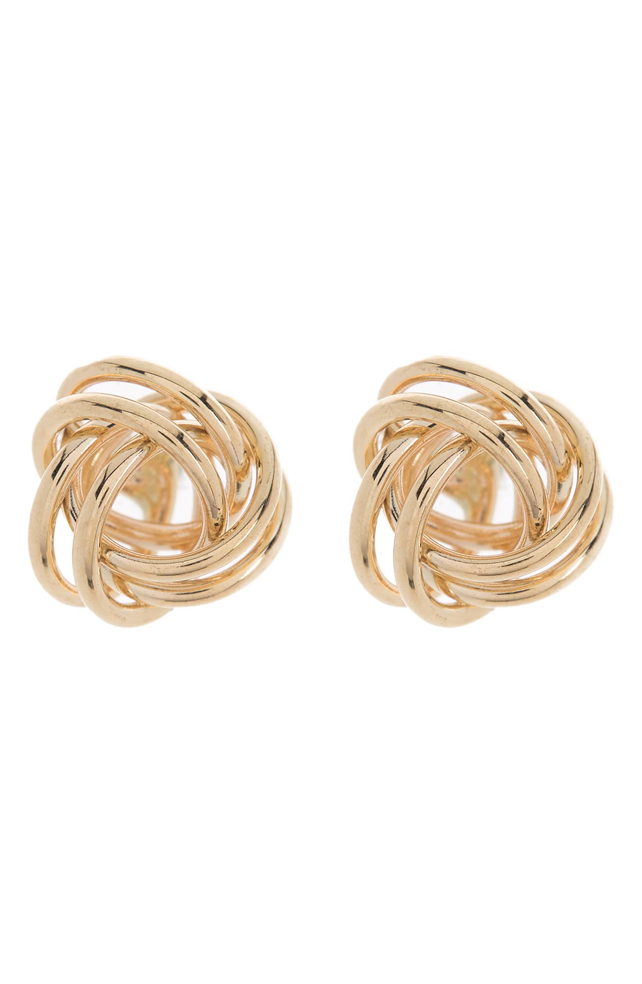 CANDELA JEWELRY 14K Yellow Gold Love Knot Stud Earrings