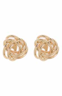 CANDELA JEWELRY 14K Yellow Gold Love Knot Stud Earrings