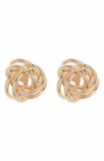 CANDELA JEWELRY 14K Yellow Gold Love Knot Stud Earrings