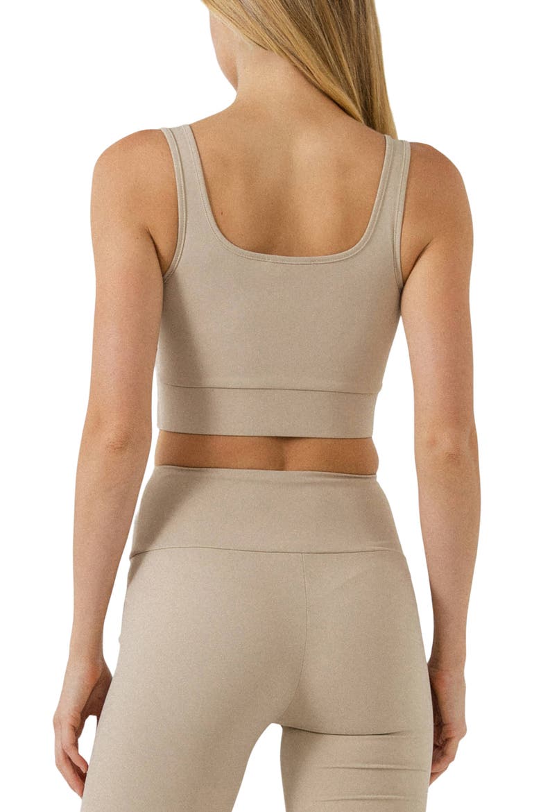 Cutout Crop Tank Top, Alternate, color, KHAKI