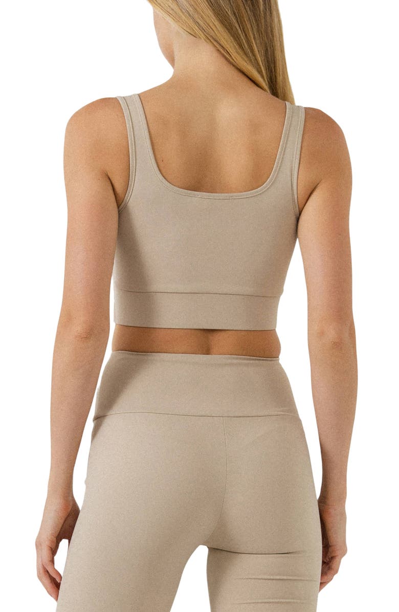 Grey Lab Cutout Crop Tank Top, Alternate, color, Khaki