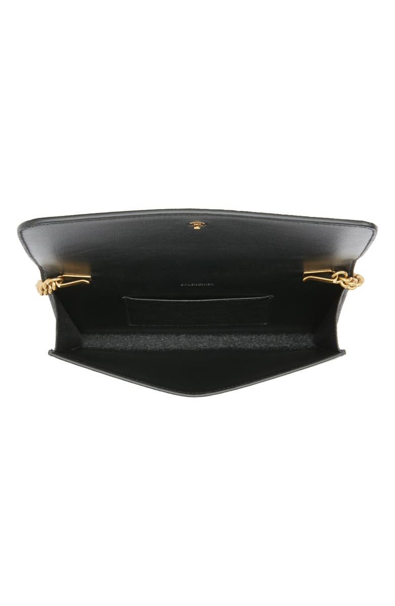 Balenciaga Everyday Calfskin Leather Wallet on a Chain, Alternate, color, 