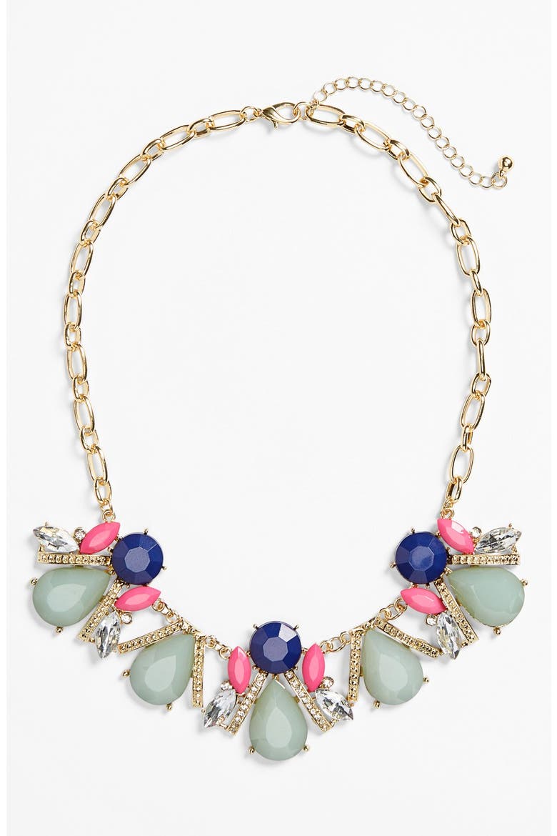 Stone Cluster Frontal Necklace, Main, color, MULTI