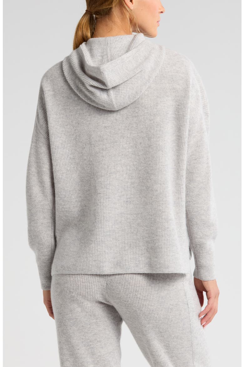 Wool & Cashmere Rib Hoodie, Alternate, color, GREY LIGHT HEATHER
