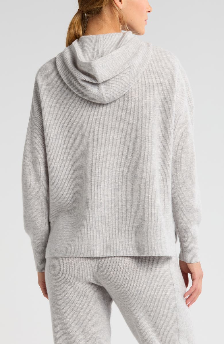 Zella Wool & Cashmere Rib Hoodie, Alternate, color, 