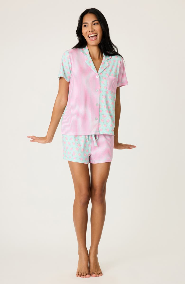 PJ Salvage Secret Garden Short Pajamas, Alternate, color, Light Mint