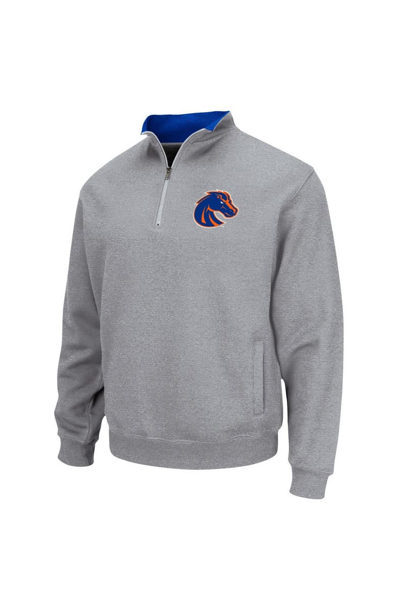 COLOSSEUM Men's Colosseum Heathered Gray Boise State Broncos Tortugas Team Logo Quarter-Zip Jacket, Alternate, color, Heather Gray