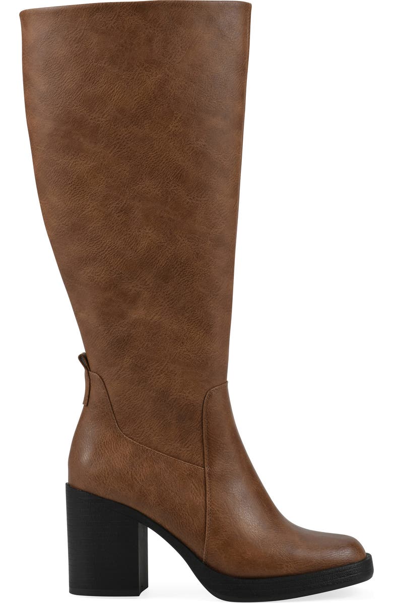 White Mountain Footwear Mackle Tall Shaft Block Heel Boot, Alternate, color, Dark Natural/ Smooth