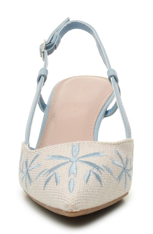 Nicole Miller Embroidered Slingback Pump In Beige Sky