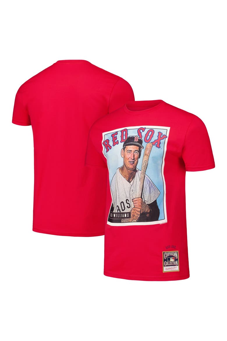 Men's Mitchell & Ness Ted Williams Red Boston Red Sox Cooperstown Collection Collectors Connection T-Shirt, Main, color, Red