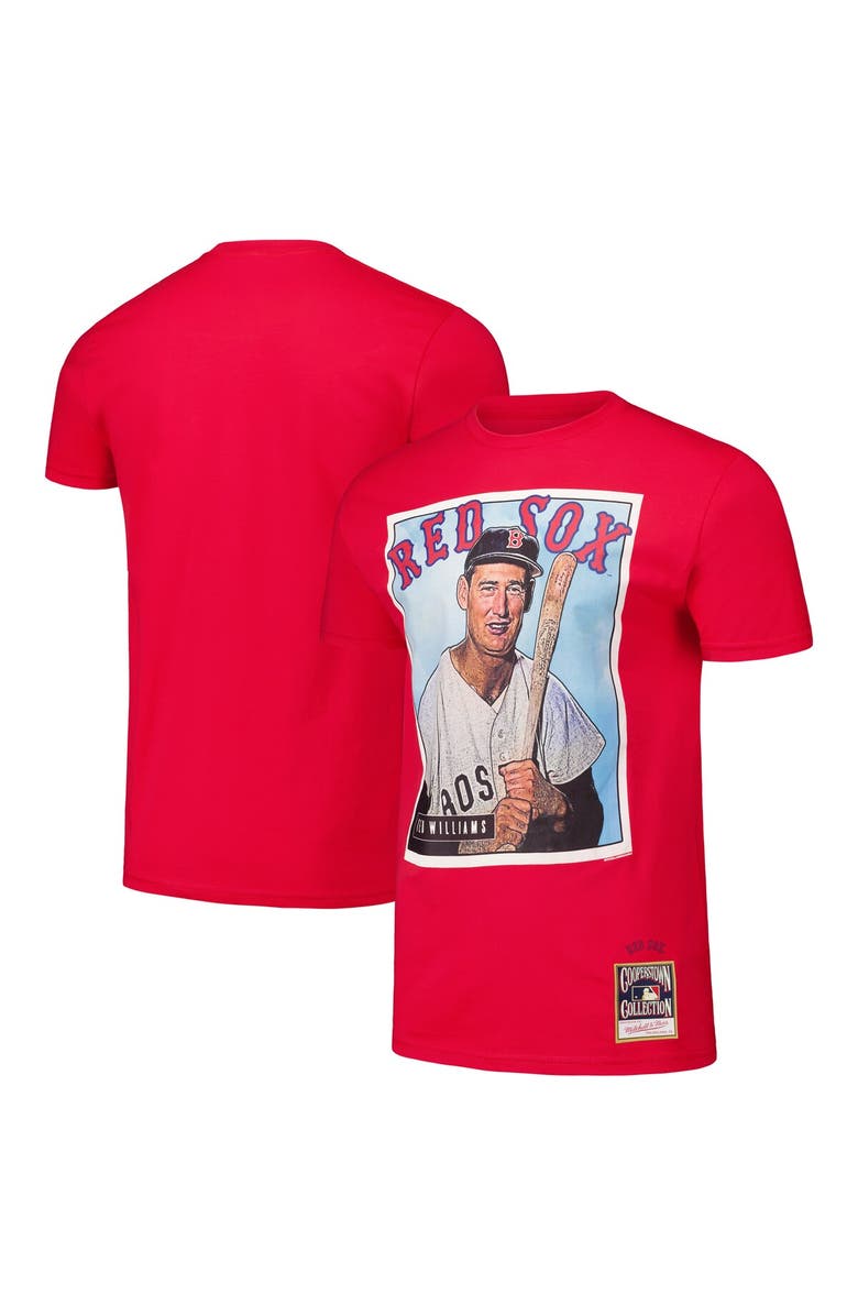 Mitchell & Ness Men's Mitchell & Ness Ted Williams Red Boston Red Sox Cooperstown Collection Collectors Connection T-Shirt, Main, color, Red
