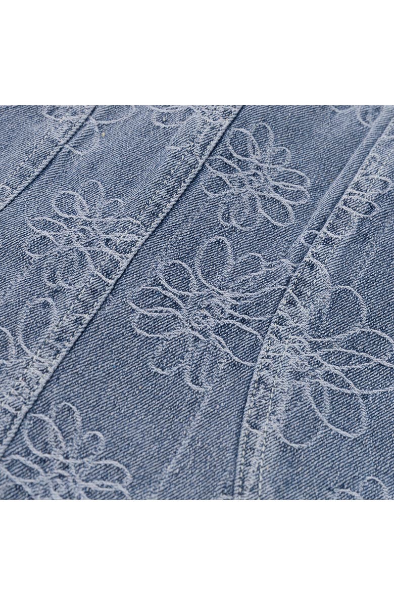 HONOR THE GIFT Embroidered Denim Corset, Alternate, color, Light Blue