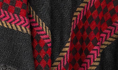 Saachi Herringbone Plaid Kimono In Black