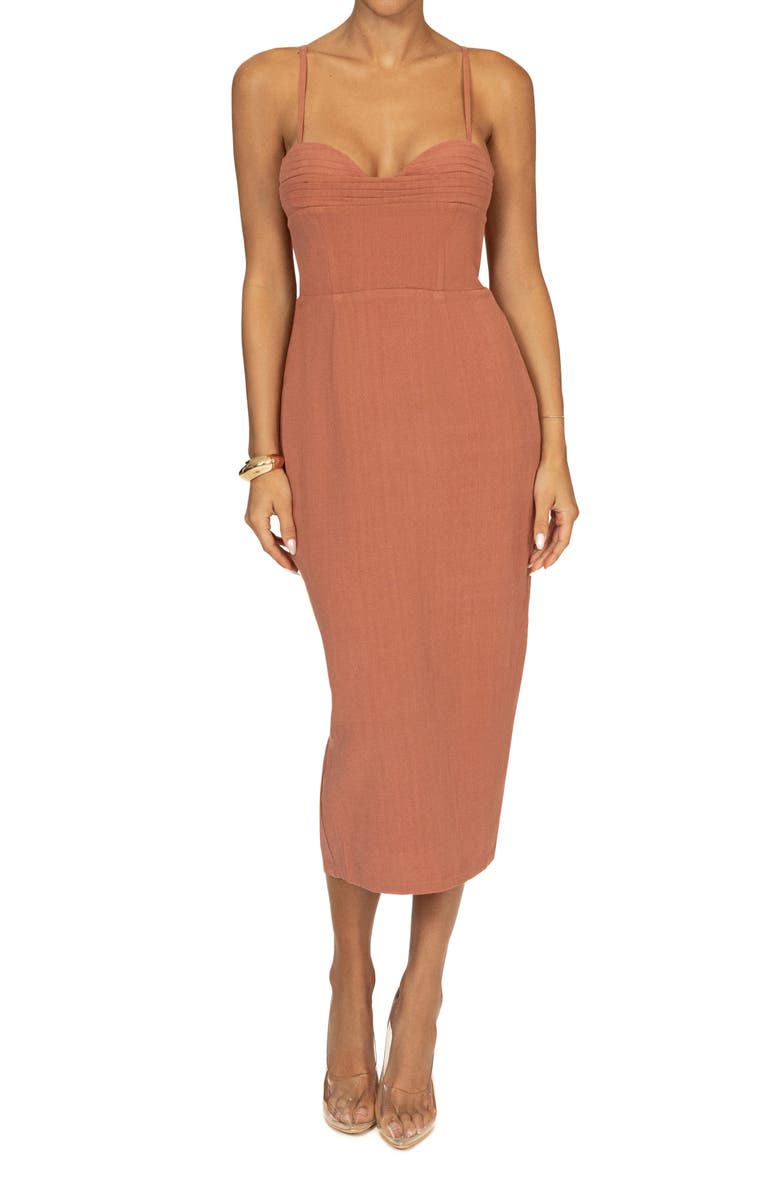 JLUXLABEL Private Retreat Sheath Midi Dress, Main, color, 