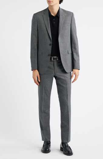 Ross Slim Fit Tick Weave Wool Suit