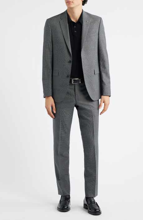 Ross Slim Fit Tick Weave Wool Suit