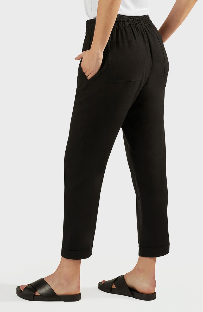 matty m. Laurel Linen Blend Pants, Alternate, color, Black