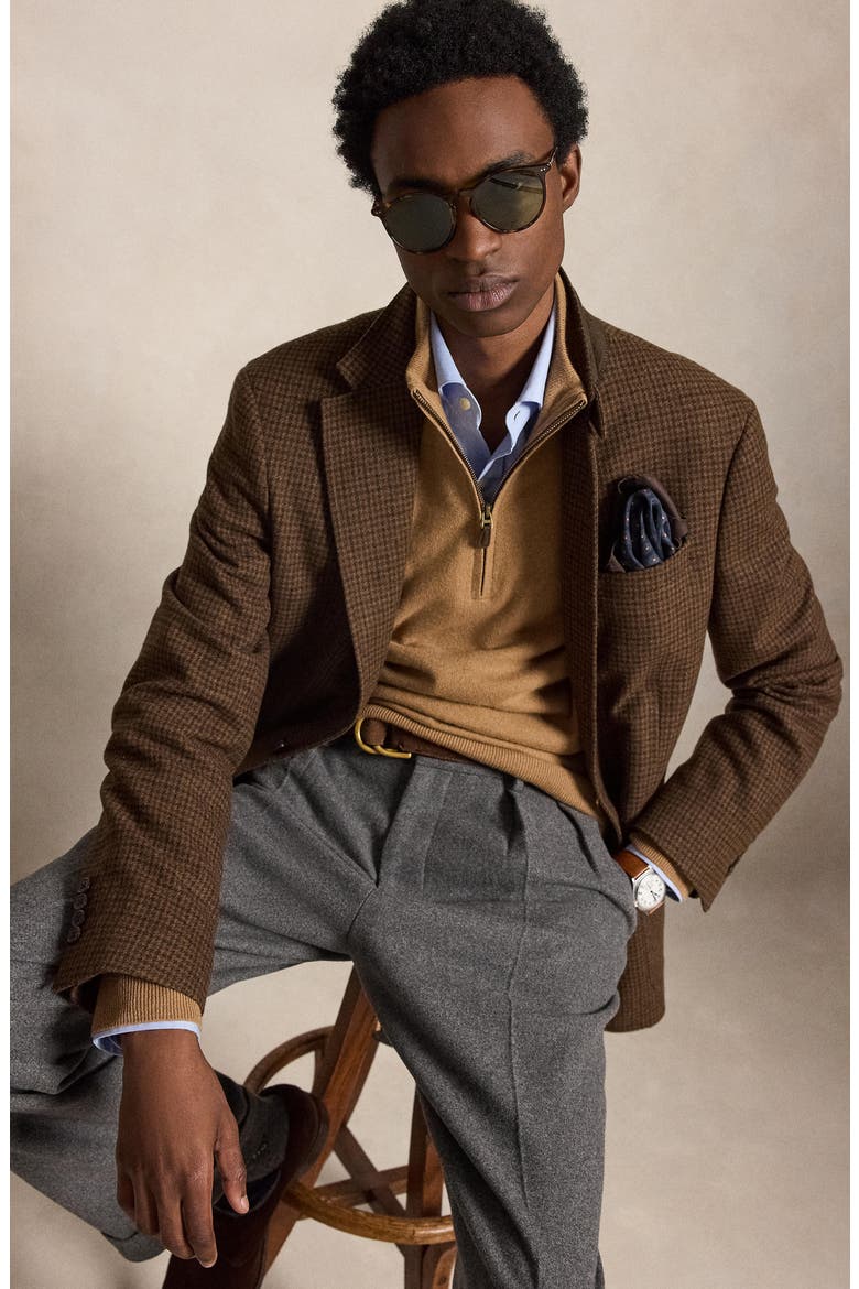 Wool Quarter Zip Sweater, Alternate, color, TAN HTHR