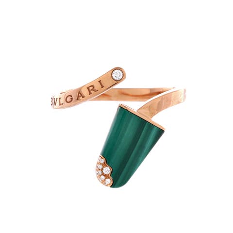 Gelati Ring 18K Rose Gold with Malachite and Diamonds