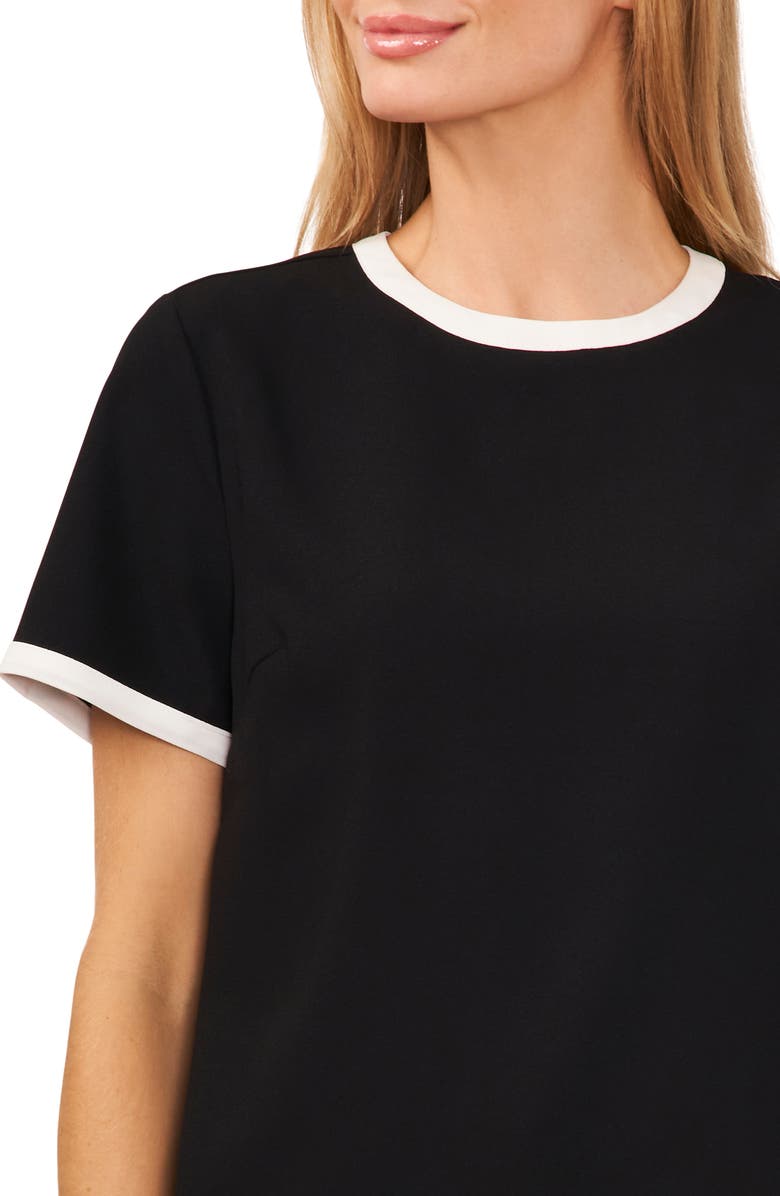 CeCe Contrast Trim Woven Shirt, Alternate, color, 