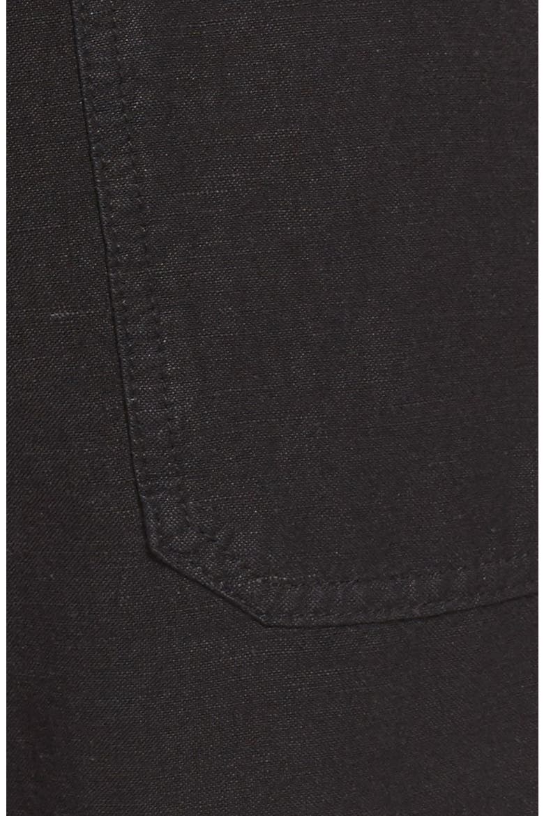 Matty M Belted Linen Blend Shorts, Alternate, color, BLACK