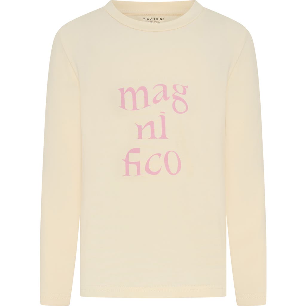 Tiny Tribe Kids' Magnifico Cotton Blend Graphic T-shirt In Neutral