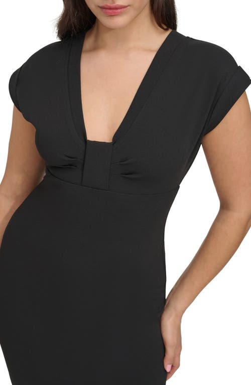 Siena Sleevelss Knot Front Crepe Scuba Dress In Black